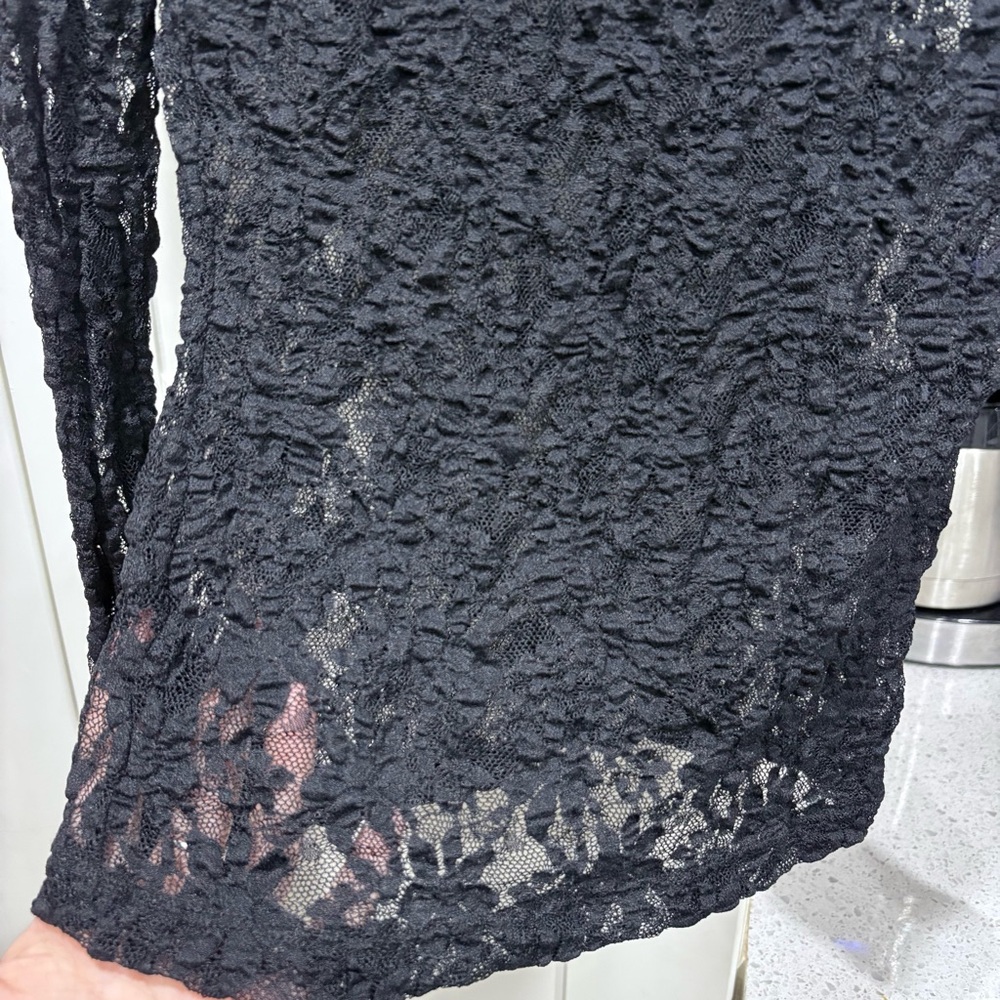 Zara sheer lace long sleeve top - Picture 5 of 8